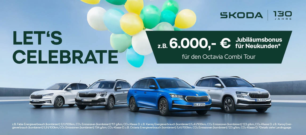 Slider Let´s celebrate 130 Jahre Škoda